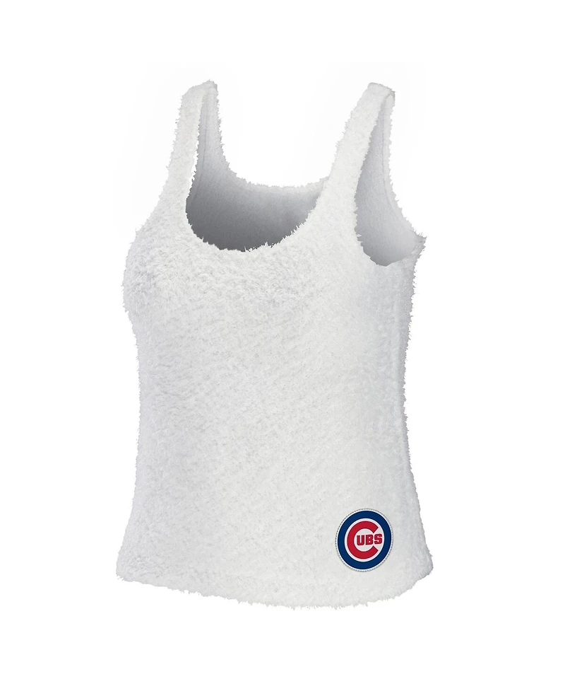 Women's Wear by Erin Andrews Cream Chicago Cubs Cozy Lounge Tank Top and Pants Set
