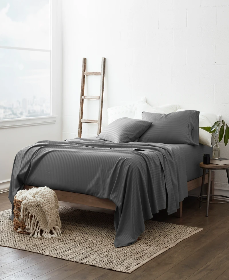 ienjoy Home Expressed Embossed Striped 4-Pc. Sheet Set, California King