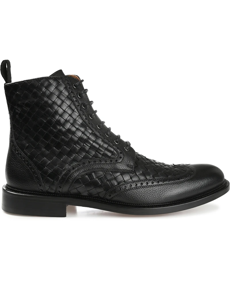 Taft Men's Saint Handwoven Leather Wingtip Dress Boots