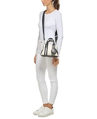 Calvin Klein Millie Triple Compartment Striped Crossbody with Coin Pouch