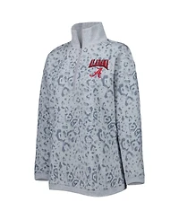 Women's Gameday Couture Heather Gray Alabama Crimson Tide Leopard Quarter-Zip Sweatshirt
