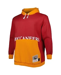 Men's Mitchell & Ness Red, Orange Tampa Bay Buccaneers Big and Tall Face Pullover Hoodie
