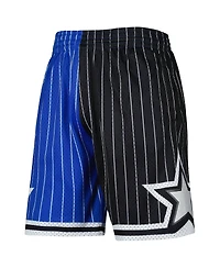 Men's Mitchell & Ness Blue, Black Orlando Magic Hardwood Classics 1994 Split Swingman Shorts