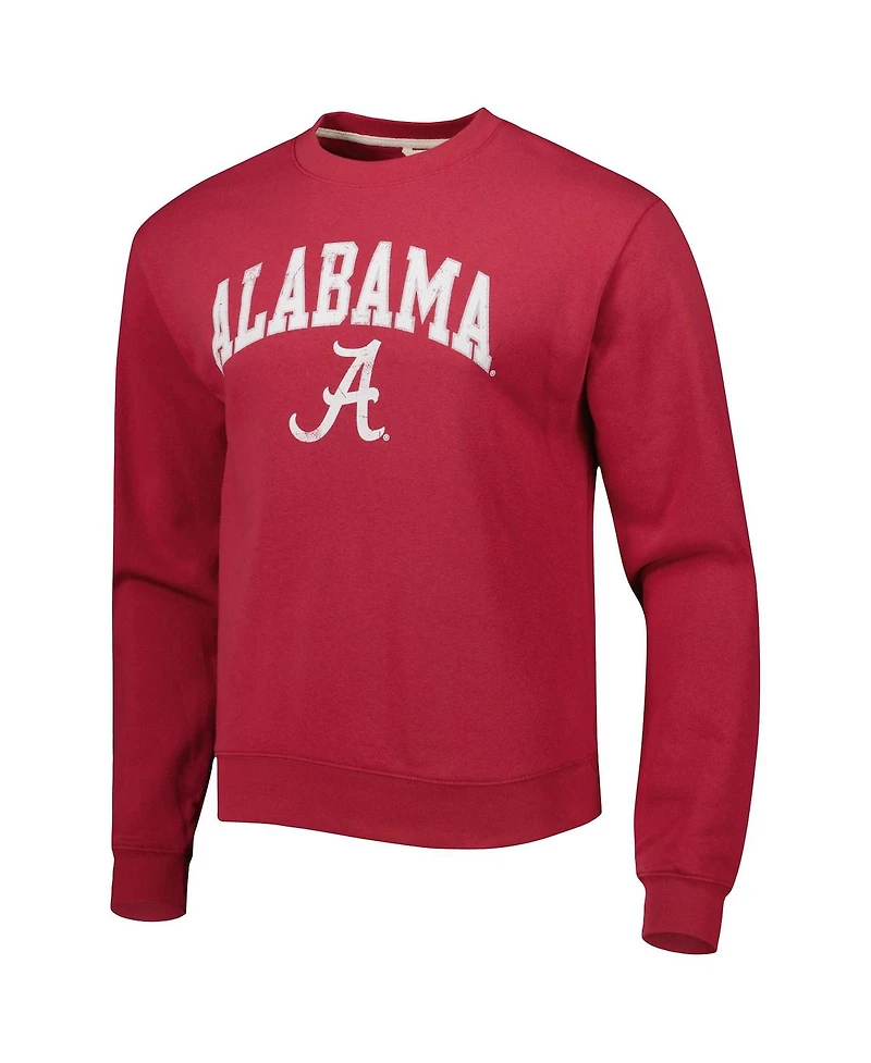 Men's League Collegiate Wear Crimson Alabama Tide 1965 Arch Essential Fleece Pullover Sweatshirt