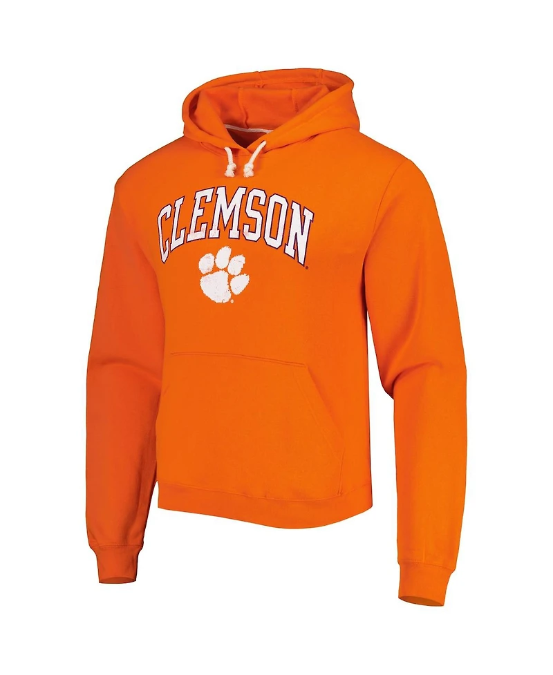 Men's League Collegiate Wear Orange Clemson Tigers Arch Essential Fleece Pullover Hoodie