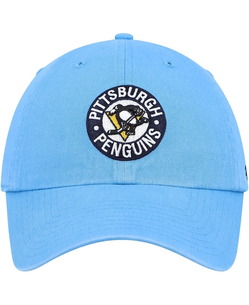 Men's '47 Brand Light Blue Pittsburgh Penguins Clean Up Adjustable Hat