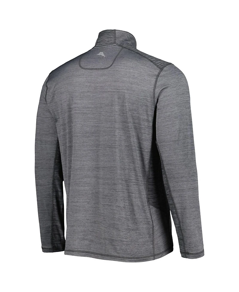 Men's Tommy Bahama Gray Los Angeles Dodgers Delray IslandZone Half-Zip Top