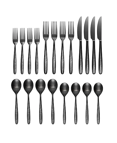 Oneida Storm Black 20 Piece Everyday Flatware Set, Service For 4