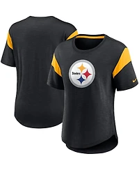 Women's Nike Heather Black Pittsburgh Steelers Primary Logo Fashion Top