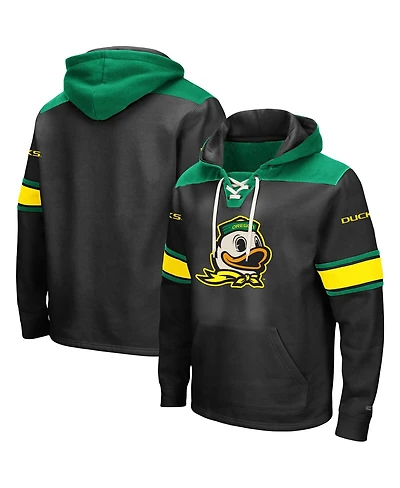 Men's Colosseum Black Oregon Ducks 2.0 Lace-Up Logo Pullover Hoodie