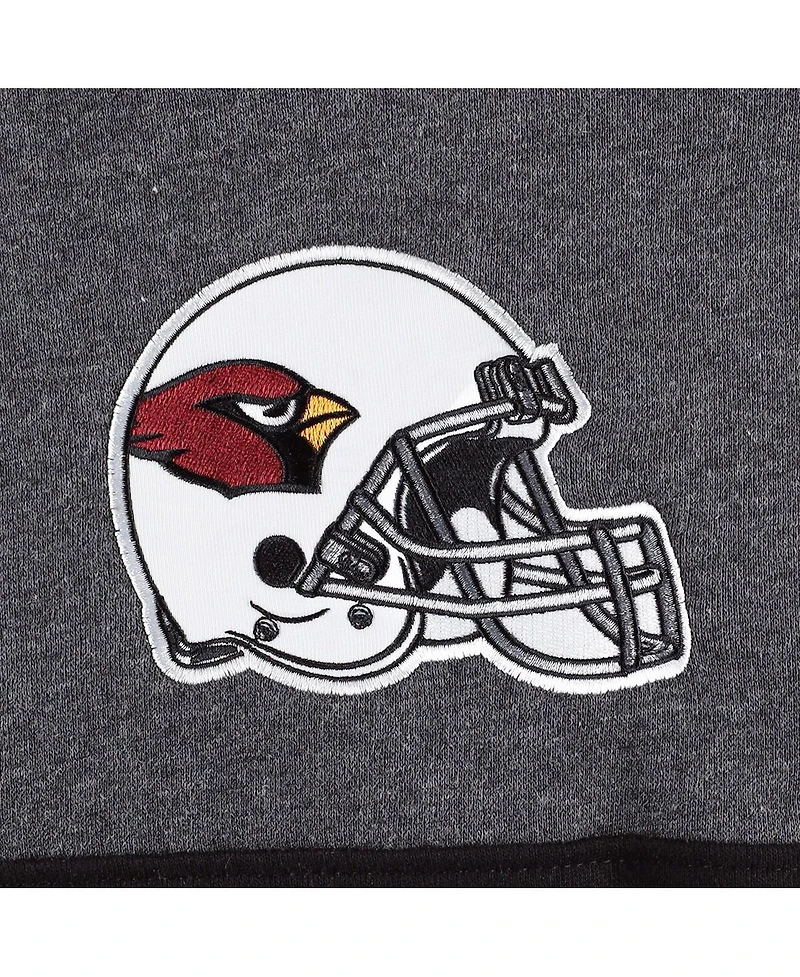 Men's Starter Heather Charcoal, Cardinal Arizona Cardinals Extreme Pullover Hoodie