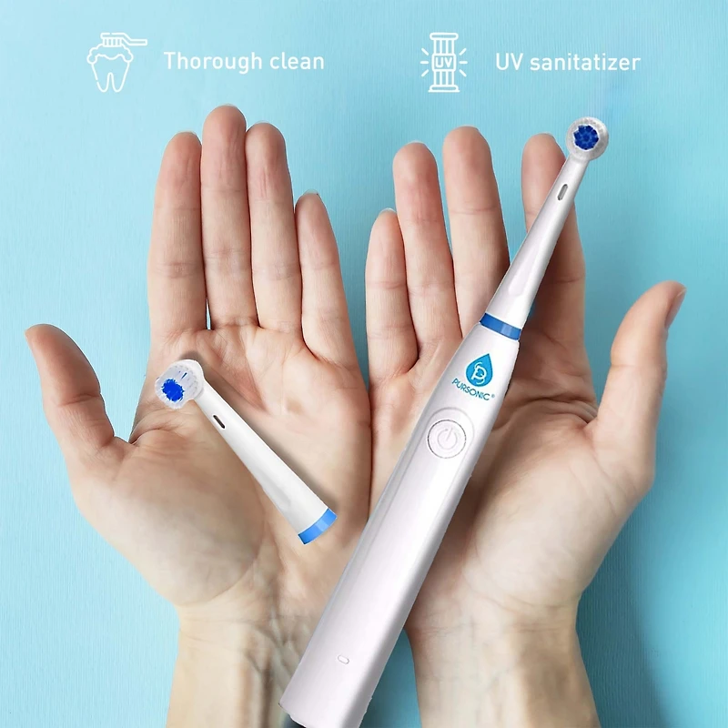 Pursonic RET200 Power Rechargeable Electric Toothbrush With Uv Sanitizing Function, 12 Brush Heads Included