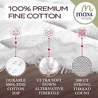 Maxi 100% Cotton Breathable Down Alternative Mattress Pad