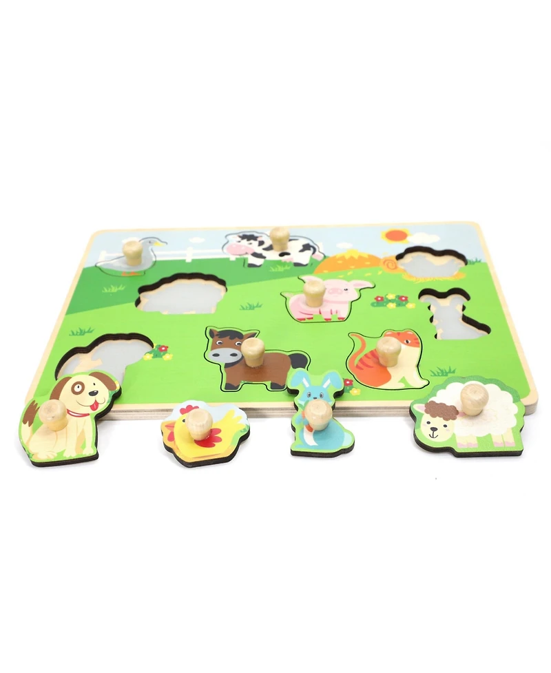 Leo & Friends Farm Animal Peg Puzzle for 24-Months+