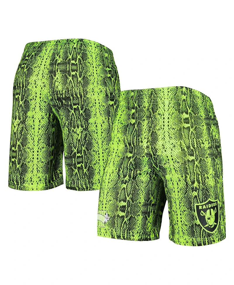 Men's New Era Neon Green Las Vegas Raiders Summer Pop Shorts