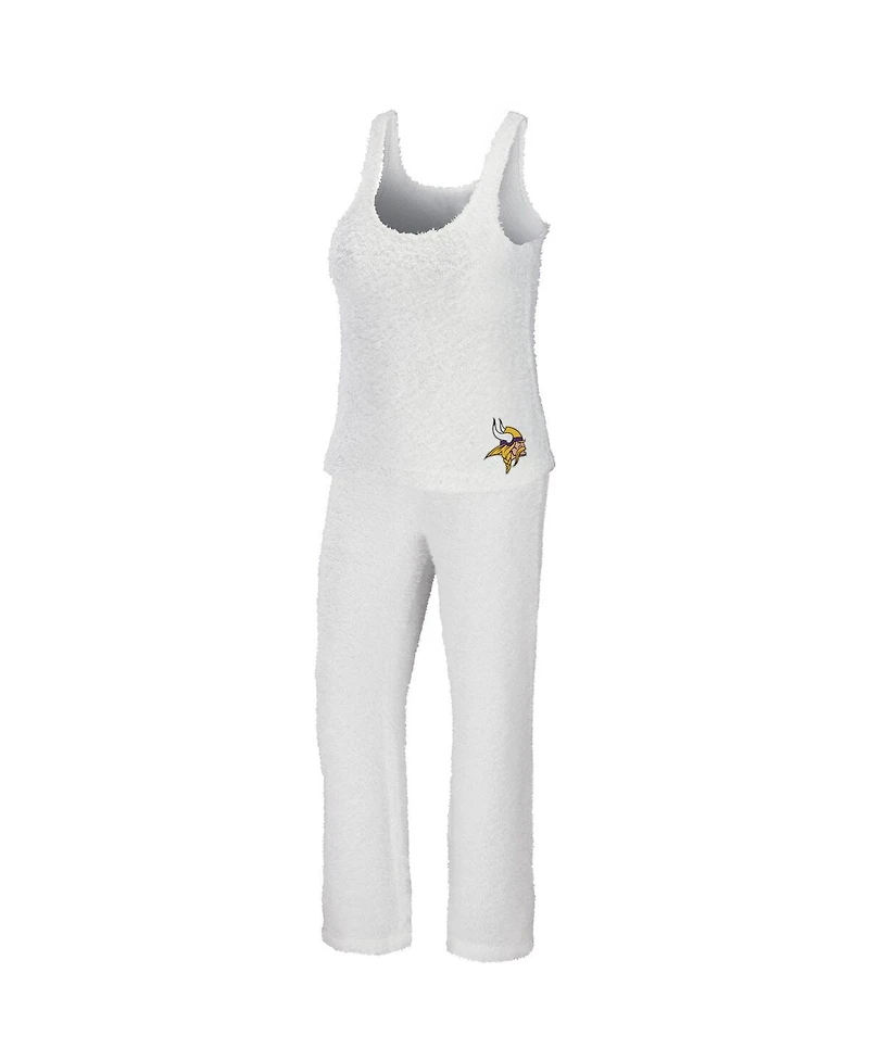 Women's Wear by Erin Andrews Cream Minnesota Vikings Plus Cozy Scoop Neck Tank Top and Pants Set
