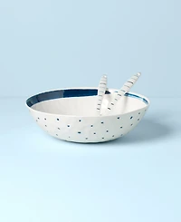 Lenox Blue Bay Melamine Salad Bowl With Servers