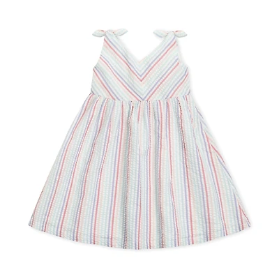 Hope & Henry Big Girls Cotton Bow Shoulder Swing Dress