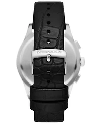 Emporio Armani Men's Chronograph Black Leather Strap Watch 42mm
