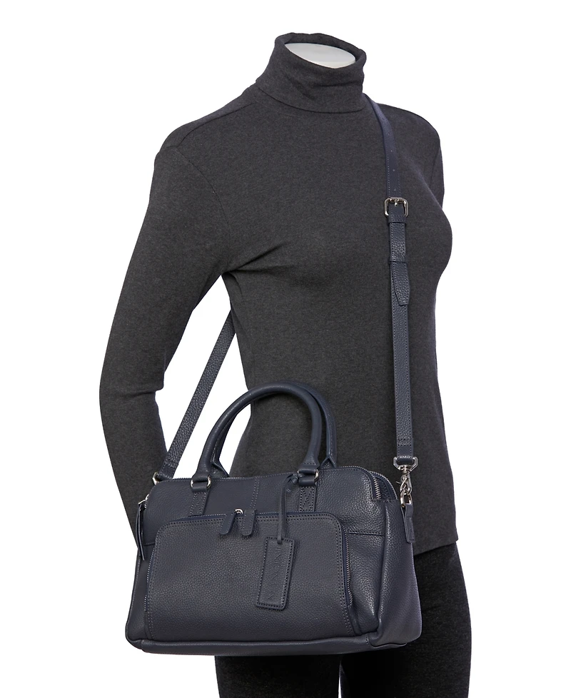 Mancini Women's Pebbled Jennifer Satchel Bag