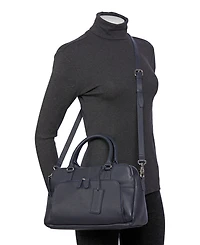 Mancini Women's Pebbled Jennifer Satchel Bag