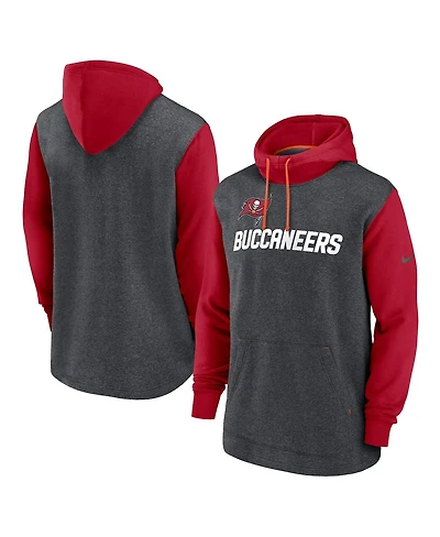 Men's Nike Heathered Charcoal, Red Tampa Bay Buccaneers Surrey Legacy Pullover Hoodie