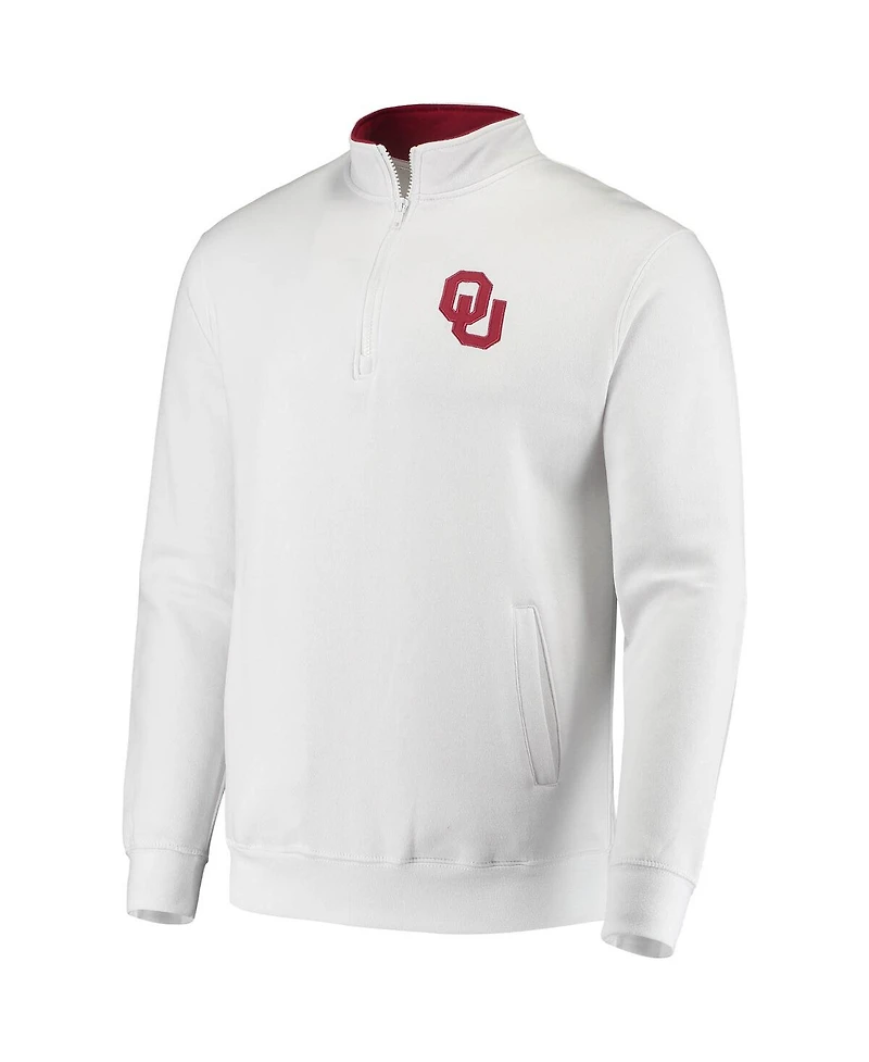 Men's Colosseum White Oklahoma Sooners Tortugas Logo Quarter-Zip Jacket
