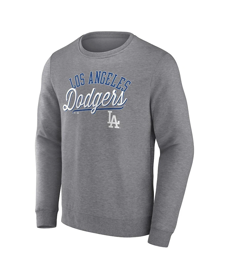 Men's Fanatics Heather Gray Los Angeles Dodgers Simplicity Pullover Sweatshirt