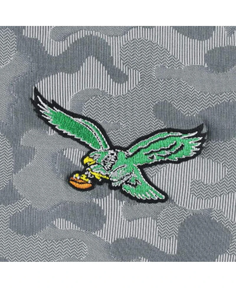 Men's Antigua Gray Philadelphia Eagles Brigade Throwback Quarter-Zip Top