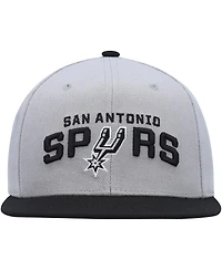 Men's Mitchell & Ness Gray, Black San Antonio Spurs Side Core 2.0 Snapback Hat
