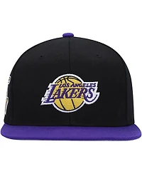 Men's Mitchell & Ness Black, Purple Los Angeles Lakers Side Core 2.0 Snapback Hat