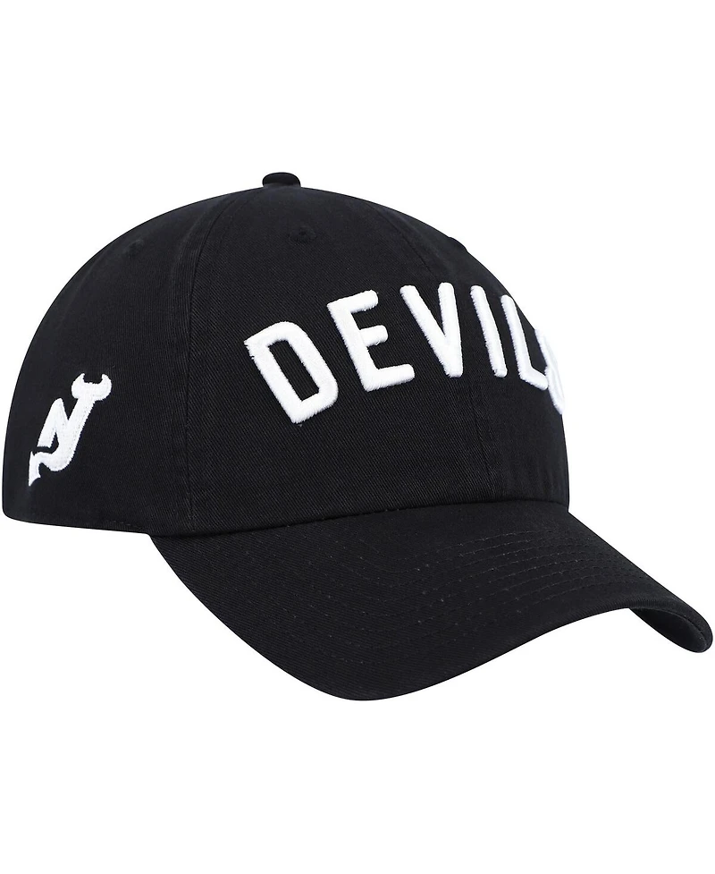 Men's '47 Brand Black New Jersey Devils Clean Up Adjustable Hat