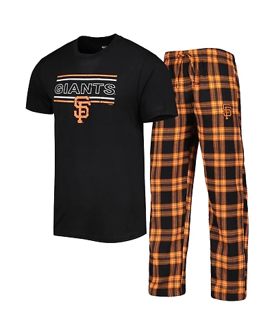 Men's Concepts Sport Black, Orange San Francisco Giants Badge T-shirt and Pants Sleep Set