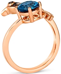 Le Vian Deep Sea Blue Topaz (1-3/8 ct. t.w.) & Diamond (1/3 Hummingbird Ring 14k Rose Gold