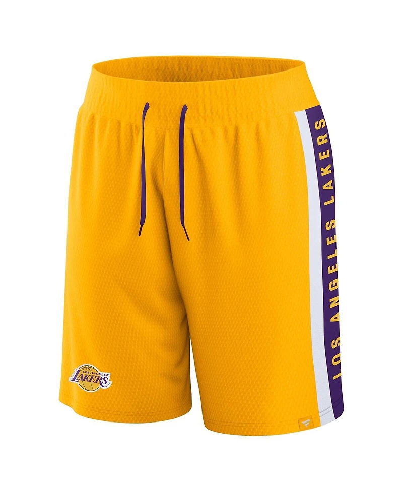 Men's Fanatics Gold Los Angeles Lakers Referee Iconic Mesh Shorts