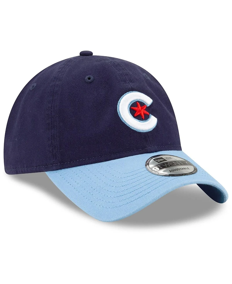 Men's New Era Navy, Light Blue Chicago Cubs City Connect 9TWENTY Adjustable Hat