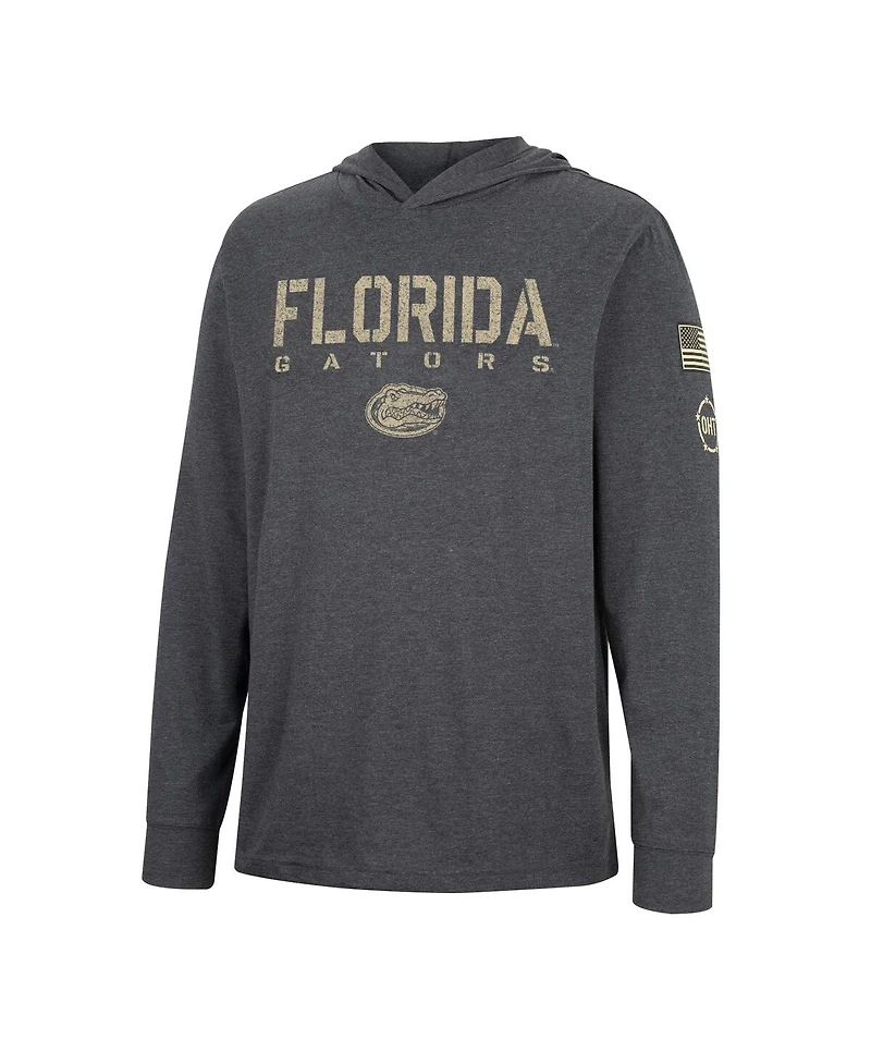 Men's Colosseum Charcoal Florida Gators Team Oht Military-Inspired Appreciation Hoodie Long Sleeve T-shirt