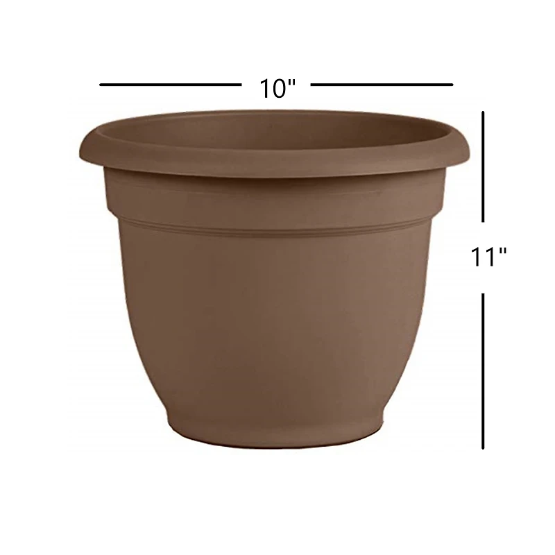 Bloem Ariana Planter with Self-Watering Grid, Chocolate - 10 inches