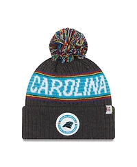 Men's New Era Heather Charcoal Carolina Panthers 2022 Greg Olsen x Atrium Health Levine Children's Hospital Pom Knit Hat
