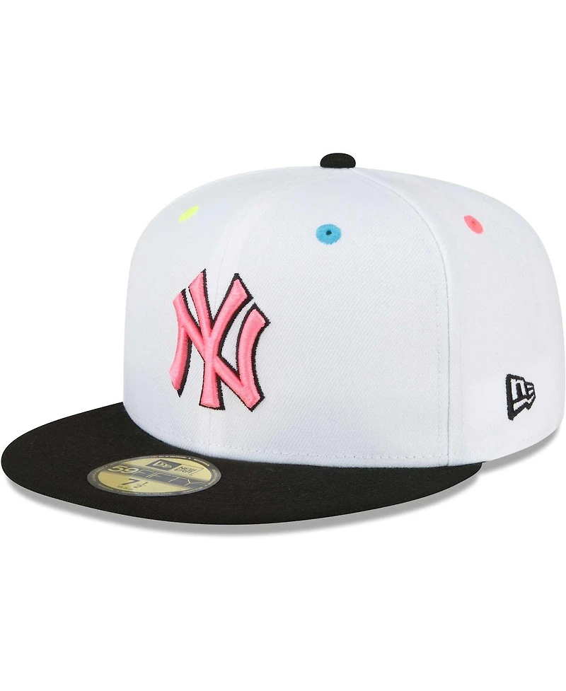 Men's New Era White New York Yankees Neon Eye 59FIFTY Fitted Hat