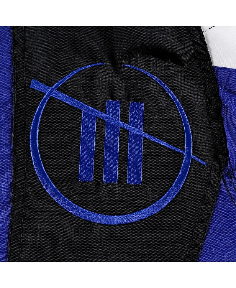 Men's Starter Blue, Black Trackhouse Racing The Body Check Half-Snap Pullover Jacket