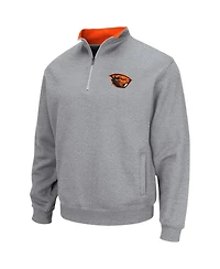 Men's Colosseum Heathered Gray Oregon State Beavers Tortugas Team Logo Quarter-Zip Jacket