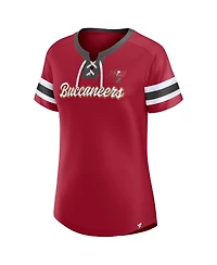 Women's Fanatics Red Tampa Bay Buccaneers Original State Lace-Up T-shirt