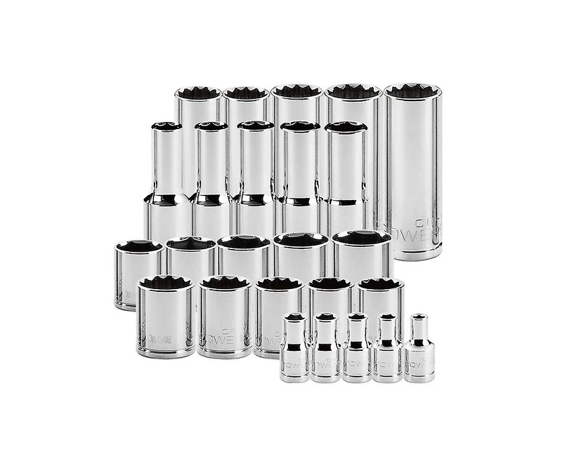 Powerbuilt 69 Piece Pro Tech 1/2 Inch Drive Sae and Metric Socket Set