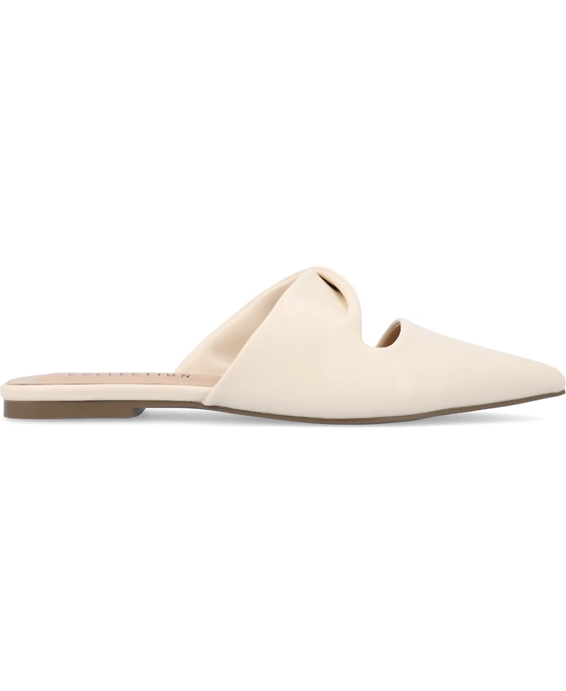 Journee Collection Women's Enniss Twist Cutout Pointed Toe Mules