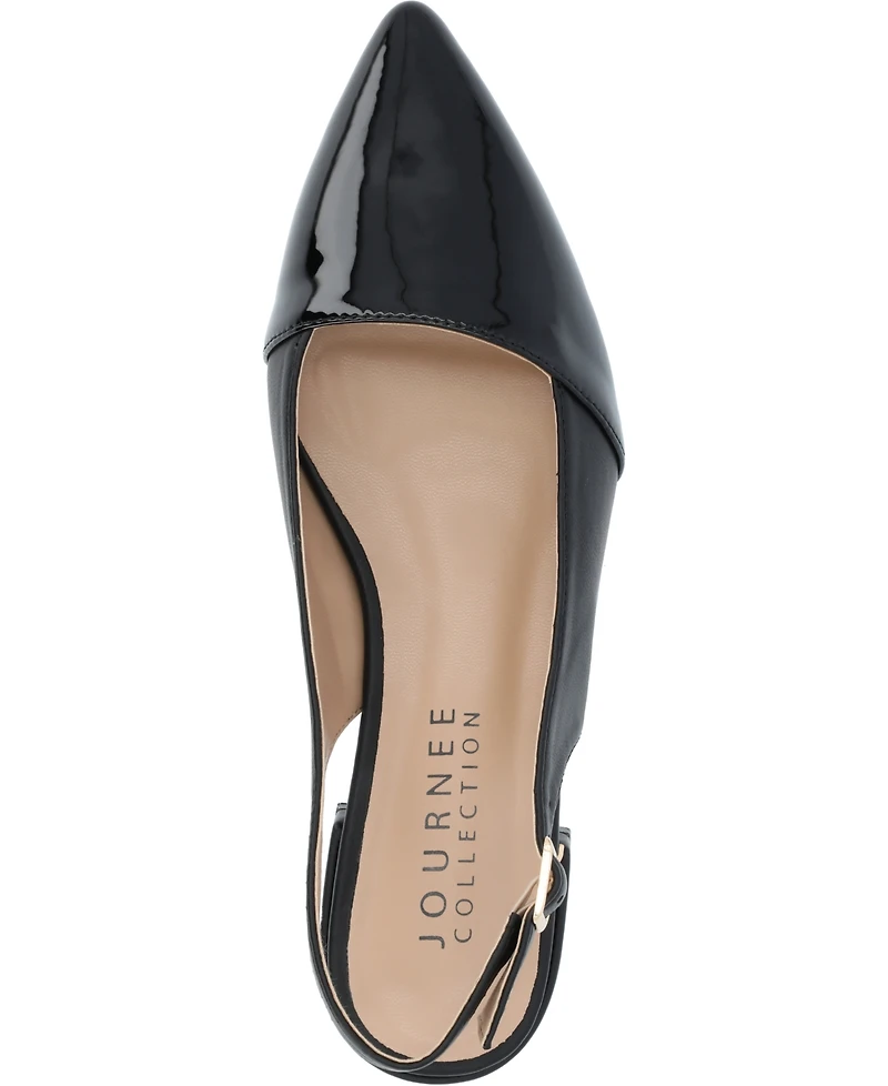 Journee Collection Women's Bertie Two Tone Slingback Flats