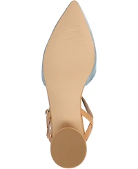 Journee Collection Women's Brynn Block Heel Pointed Toe Flats
