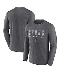 Men's Fanatics Heathered Charcoal San Antonio Spurs Where Legends Play Iconic Practice Long Sleeve T-shirt