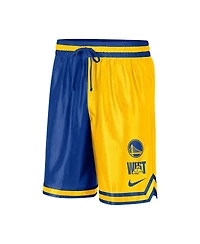Men's Nike Gold, Royal Golden State Warriors Courtside Versus Force Split Dna Performance Shorts