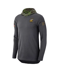 Men's Nike Anthracite Iowa Hawkeyes Military-Inspired Long Sleeve Hoodie T-shirt
